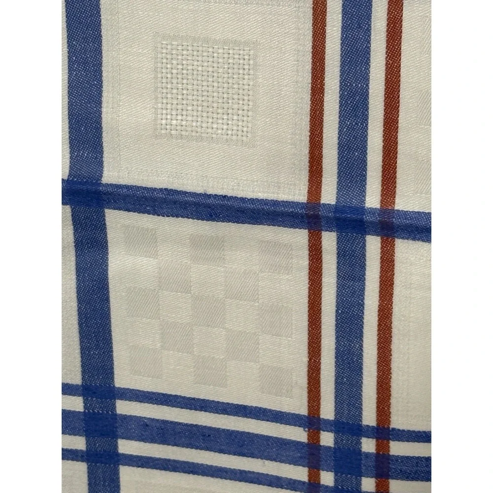 NEW VTG Striped linen tablecloth natural handmade Made Eastern Europe 59x59